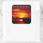 火の上に空を設定 – ステッやる気を起こさせるカー スクエアシール (バッグ)