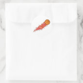 火の上のバスケットボール ラウンドシール (バッグ)