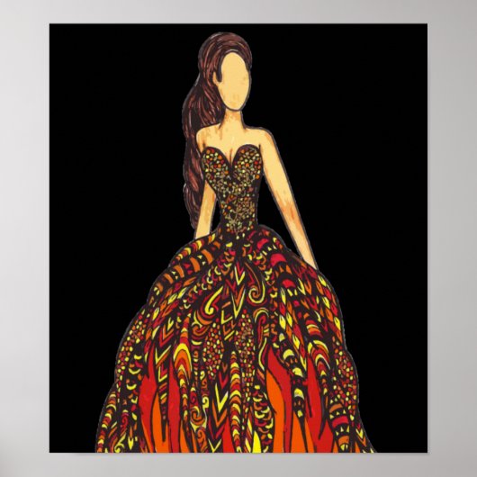 火の上の女の子ドレス ポスター (正面)
