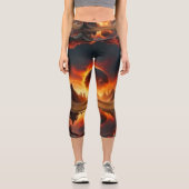 火の世界の夕日 カプリレギンス (正面)