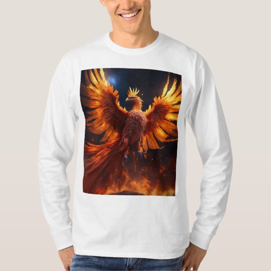 火の中から出てきたフェニックス銀河系。 Tシャツ (正面)