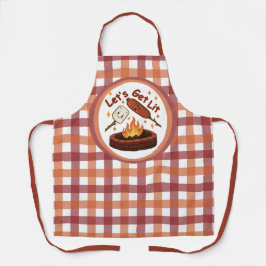 火の中に入ろう – かわいいマシュマロ&ホットドッグ エプロン