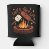 火の中に入ろう – かわいいマシュマロ&ホットドッグ 缶クーラー (裏面)