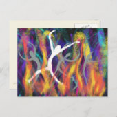 火の中のキリスト教の聖書モダン芸術への崇拝 ポストカード (正面/裏面)