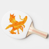 火の中の竜の様式化した像 卓球ラケット (横)