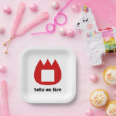 📛火の中の豆腐 ペーパープレート (パーティー)