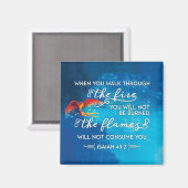 "火の中を歩く"イザヤ43:2聖書の聖句マグネット マグネット (正面/裏面)