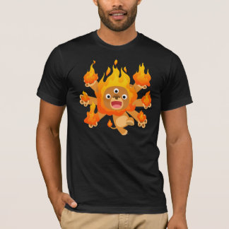 火の主!! (かわいい漫画のライオンの) Tシャツ