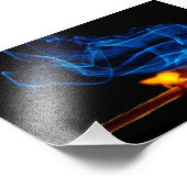 火の付いたマッチ、火、煙 フォトプリント            (角)