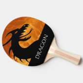 火の卓球ラケットが付いているドラゴンの頭部 卓球ラケット (横)