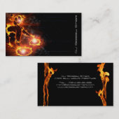 火の名刺のクールで燃えるようなDJ 名刺 (正面/裏面)