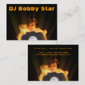 火の名刺のクールなdjのビニール 名刺 (正面/裏面)