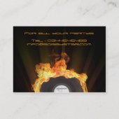 火の名刺のクールなdjのビニール 名刺 (裏面)