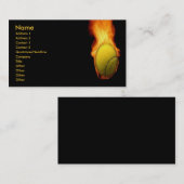 火の名刺のテニス・ボール 名刺 (正面/裏面)