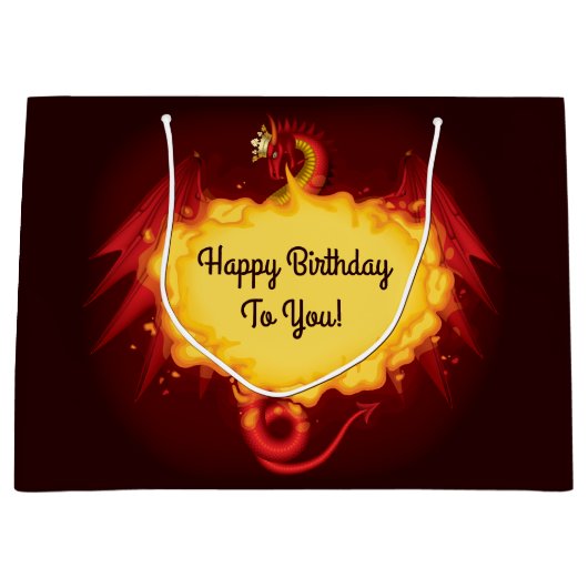 火の呼吸のドラゴンの大きいギフトバッグ ラージペーパーバッグ (正面)