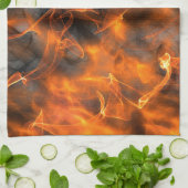 火の喫煙の炎 キッチンタオル (折り畳み)