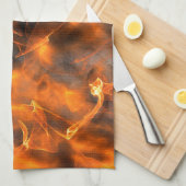火の喫煙の炎 キッチンタオル (四つ折り)