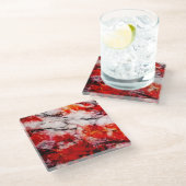 火の大理石のガラスコースター ガラスコースター (アングル)