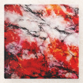 火の大理石のガラスコースター ガラスコースター