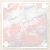 火の大理石のガラスコースター ガラスコースター (裏面)