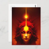 火の女神ファンタジーアート ポストカード (正面/裏面)