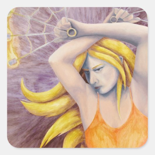 火の女神踊りシール スクエアシール (正面)