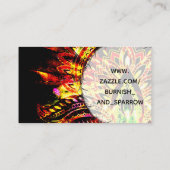 火の宝石のパーソナライズな種族の羽のジプシーの月 名刺 (裏面)