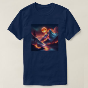 火の山の夜アポカリプティックツリーストリーム Tシャツ