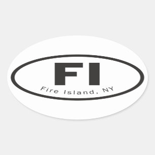 火の島のステッカー 楕円形シール
