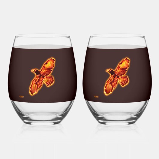 火の嵐 ステムなしワイングラス (正面)