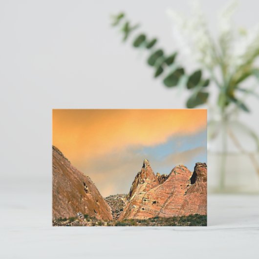 火の州立公園、郵便はがきの谷のたそがれ ポストカード (スタンド正面)