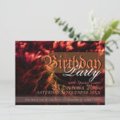 火の情熱の波の誕生日パーティアート招待状 招待状 (スタンド正面)