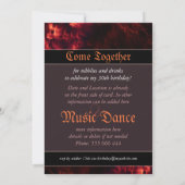 火の情熱の波の誕生日パーティアート招待状 招待状 (裏面)