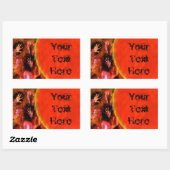 火の手 長方形シール (シート)