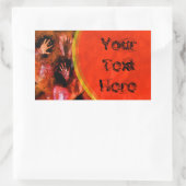 火の手 長方形シール (バッグ)