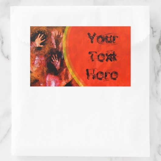 火の手 長方形シール (バッグ)