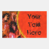 火の手 長方形シール (正面)