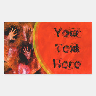 火の手 長方形シール