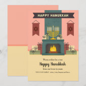 火の挨拶状によるハヌカー シーズンカード (正面/裏面)