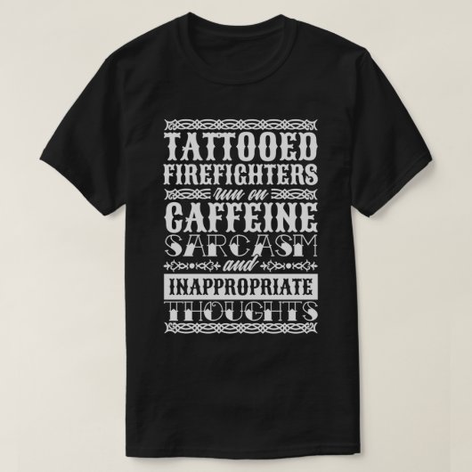 火の救助と救助者のための入れ墨をした消防士 Tシャツ (デザイン正面)