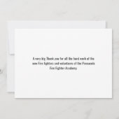 火の救助アカデミーのカスタム サンキューカード (裏面)