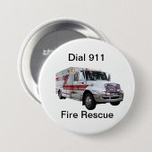 火の救助ボタン 缶バッジ (正面&裏面)