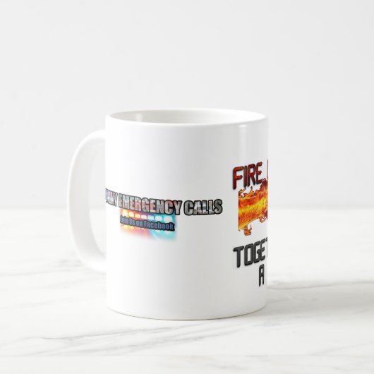 火の救助及びEMS一緒に私達は違いを生じます コーヒーマグカップ (正面左)