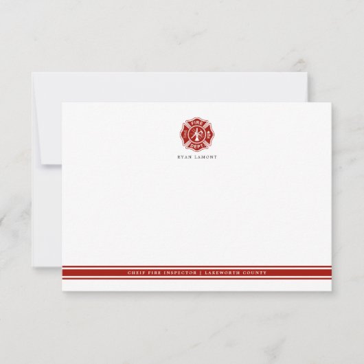 火の救助|のマルタ十字 ノートカード (正面)