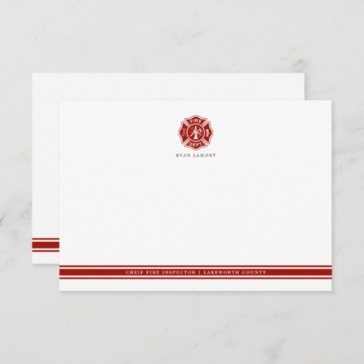 火の救助|のマルタ十字 ノートカード (正面/裏面)