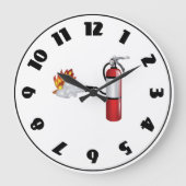 火の時計を消す消火器 ラージ壁時計 (正面)