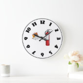 火の時計を消す消火器 ラージ壁時計 (ホーム)