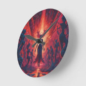 火の湖でヘラシウスのレイブ – Ken Gage ラウンド壁時計 (傾斜)