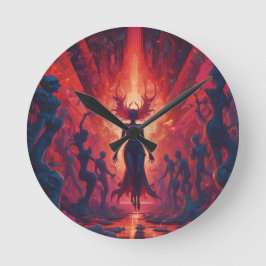 火の湖でヘラシウスのレイブ – Ken Gage ラウンド壁時計