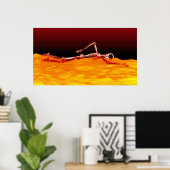 火の湖で泳ぐX線スケルトン ポスター (ホームオフィス)